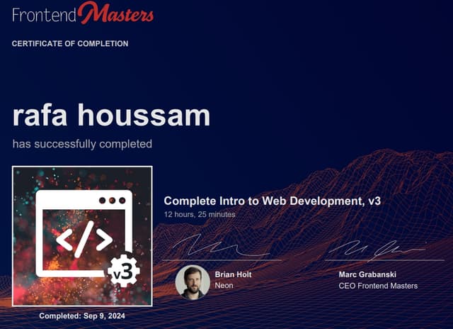 frontendMasters Certification 1