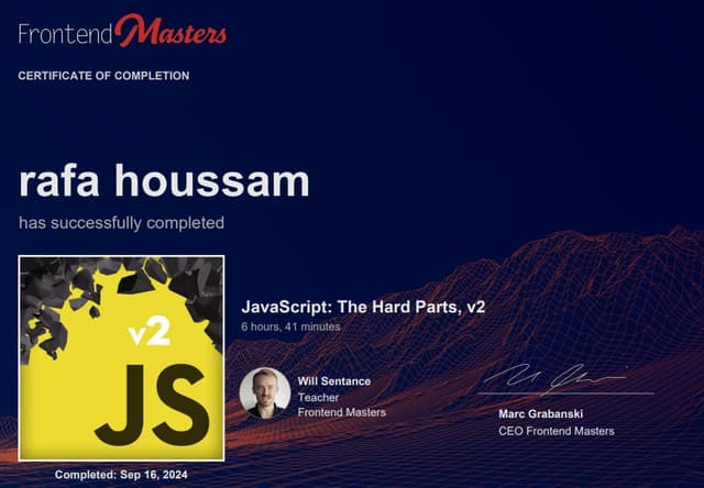 frontendMasters Certification 2